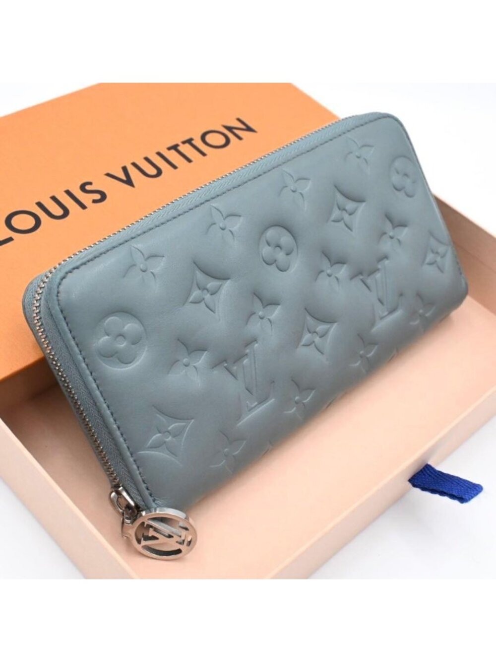 Louis Vuitton Monogram Cousin Zippy Wallet Blue